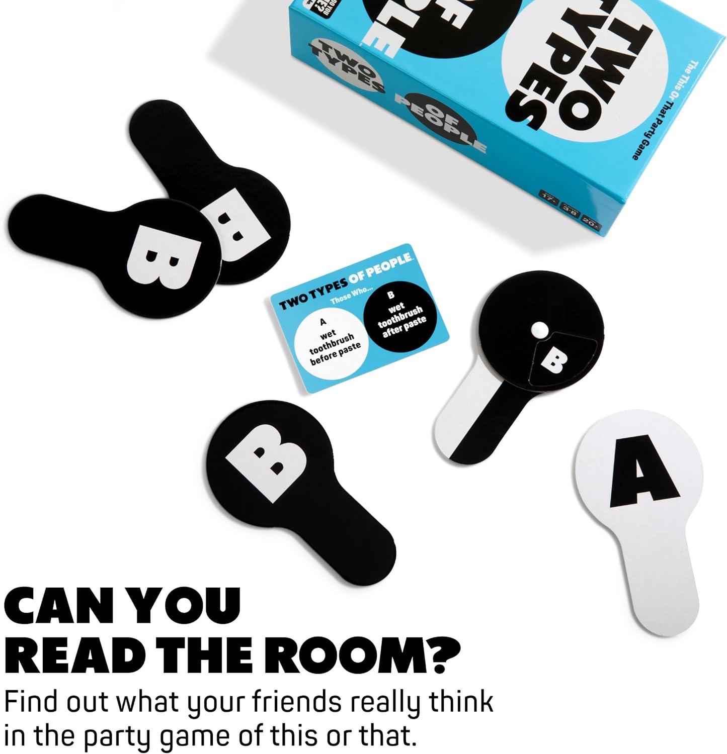 imageWHAT DO YOU MEME Two Types of People by Relatable One of Our Goto Party Games for Adults Perfect Option for Board Games for Adults Includes 300 Type Cards 1 Guessers Paddle 7 Answer Paddles