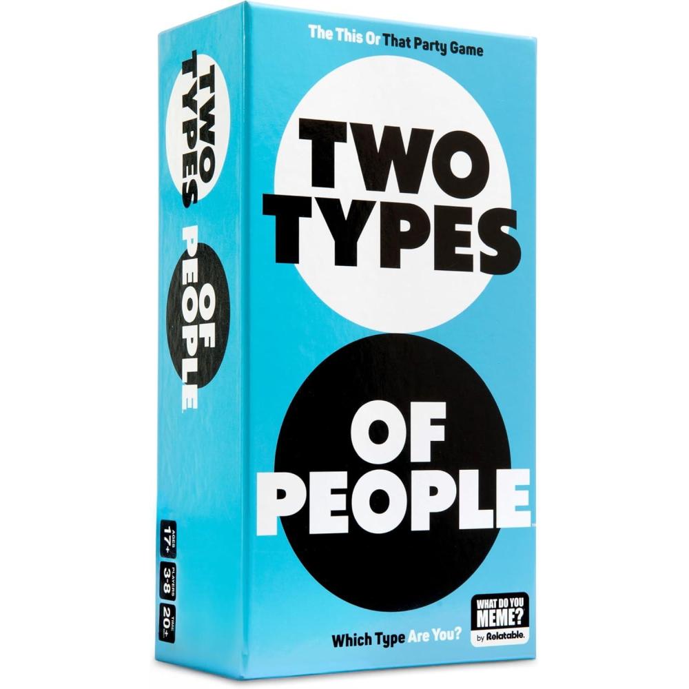 imageWHAT DO YOU MEME Two Types of People by Relatable One of Our Goto Party Games for Adults Perfect Option for Board Games for Adults Includes 300 Type Cards 1 Guessers Paddle 7 Answer Paddles