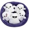 imageWHAT DO YOU MEME Emotional Support Ghosts by Relatable Cuddly Stuffed Animals Plushies and Cute Stuff Great Gift Ideas for Loved Ones of All Ages Includes 5 Plushies with Carrying Basket