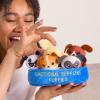 imageWHAT DO YOU MEME Emotional Support Puppies by Relatable Cuddly Stuffed Animals Plushies and Cute Stuff Great Gift Ideas for Loved Ones of All Ages Includes 5 Plushies with Carrying Basket