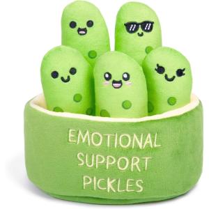 imageEmotional Support Dumplings by Relatable Cuddly Stuffed Animals and Toys Squishy Toys and Plushies Great Gift Ideas for Loved Ones of All Ages Includes 5 Plushies with Carrying BasketPickles