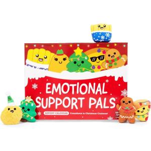 imageEmotional Support Plush Advent Calendar by Relatable Perfect Plush Advent Calendar for Kids or Teens Contains 25 Mini Collectible Plushies Including Fries Gingerbread and Nugget Plush Toys Stocking Stuffers for Kids