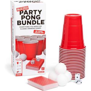 imageWHAT DO YOU MEME Buzzed Party Pong Bundle  Outdoor ampamp Indoor Drinking Game Kit for Adults Bachelor Party Favorite with Supplies ampamp Instructions for 10 Games Like Beer Pong Flip Cup ampamp Kings Cup