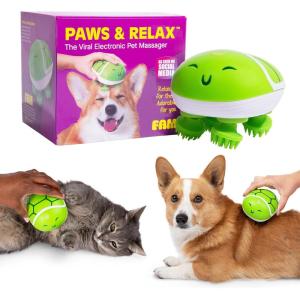 imageWHAT DO YOU MEME Paws ampamp Relax The Adorable TurtleShaped Pet Massager for Dogs ampamp Cats