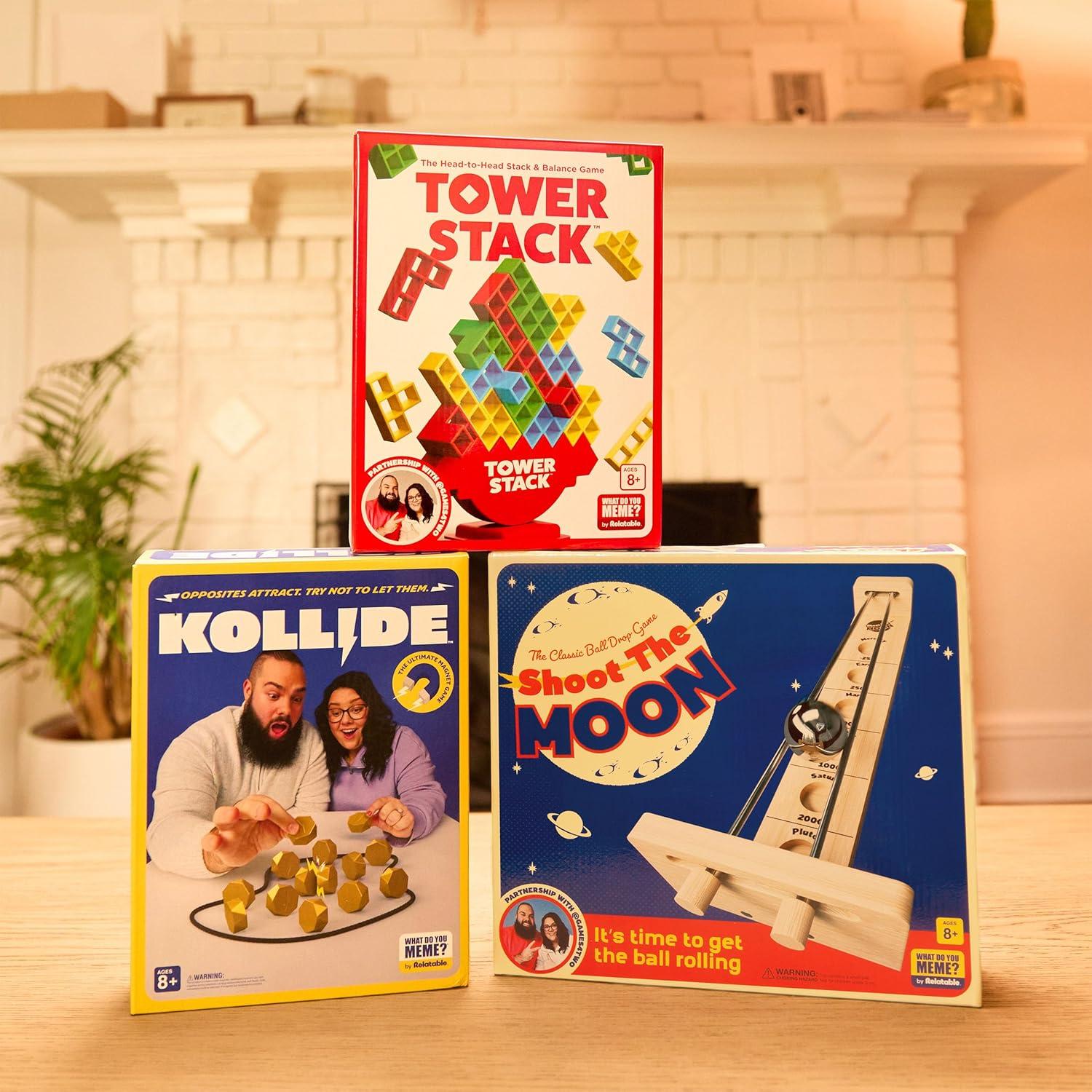 imageKollide by Relatable Exciting Magnetic Game for Family Game Night Fun 2 Player Games for Kids Includes 1 Rope 20 Magnets ampamp Carrying BagTower Stack