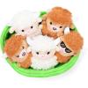 imageWHAT DO YOU MEME Emotional Support Highland Cows by Relatable Cuddly Stuffed Animals Plushies and Cute Stuff Great Gift Ideas for Loved Ones of All Ages Includes 5 Toys with Carrying Basket