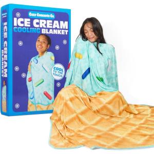 imageCozy Concepts Co Burrito Comfort Blanket by Relatable Super Soft Plush Throw for Teens and Kids A Cozy Dorm Room Essential Fun Back to School Stuff ampamp Perfect Comfort Gift for StudentsIce Cream