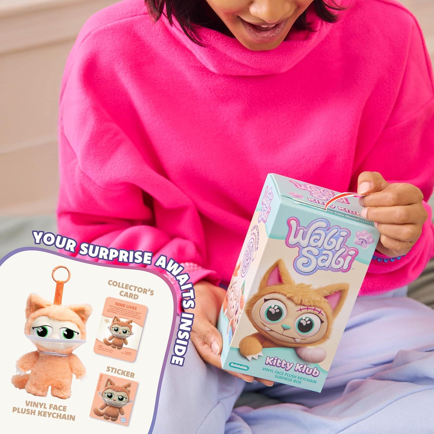 imageWabiSabi Kitty Club Blind Box by Relatable  Soft Collectible Blind Box Figures Plush on a Keychain for Kids Teens and Collectors  Includes 1 Single Mystery Plush
