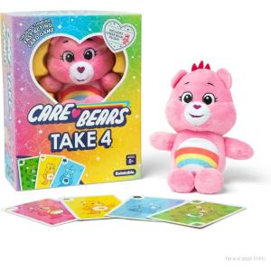 imageCare Bears Take 4 by Relatable  A Fast Cute Family Card Game Featuring an Exclusive Cheer Bear plushie Perfect for Family Game Night Kids Games and Birthday Gifts Includes 84 Cards and 1 Plush