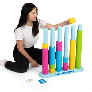 image:imageGiant Color Stack Challenge By Relatable  The Ultimate Jumbo Brain Teaser amp Strategy Game  Includes 50 Puzzles for IndoorOutdoor Play Perfect Yard Game for Ages 6 and UpGiant Color Stack